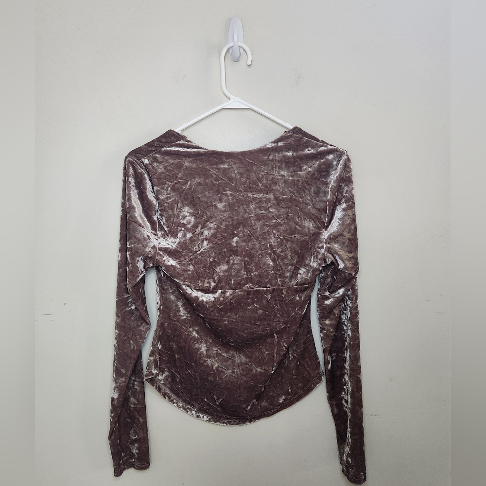 Women's Free People Crushed Velvet Top Sz Small - Picture 3 of 8